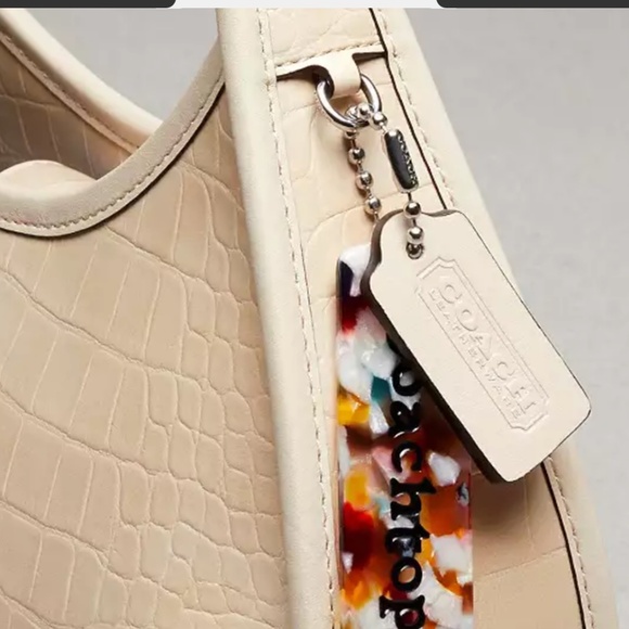 New Coach Ergo Bag In Croc-Embossed Coachtopia Leather Cloud color☁️ - Picture 2 of 4